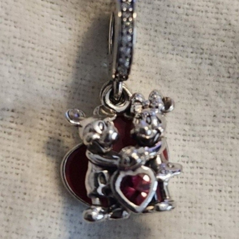 PANDORA MICKEY MOUSE MINNIE MOUSE LOVE CHARM VALENTINE'S DAY NWOT AUTHENTIC